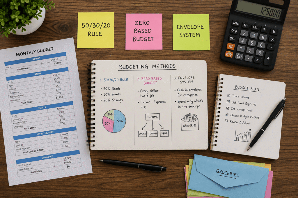 Comparison of popular budgeting methods for beginners.
